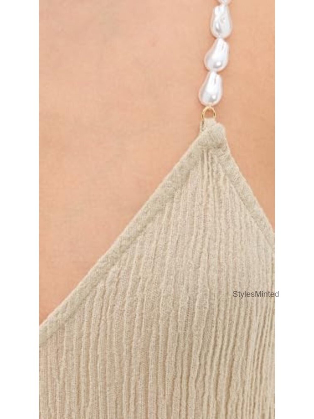 Bali Jumpsuit Lightweight Viscose Linen Gauze Beaded Straps Relaxed - Picture 5 of 5